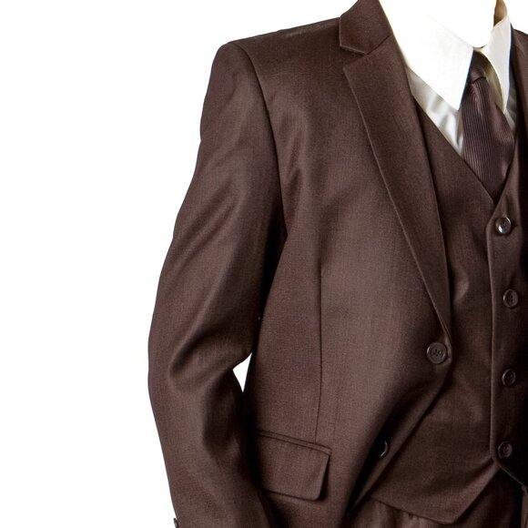 5-Piece Brown Boys Suit Set by Azzuro - Picture 2 of 5